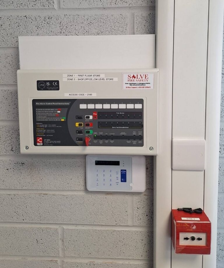 Certified engineer servicing a fire alarm system to I.S. 3218 standard in Ireland